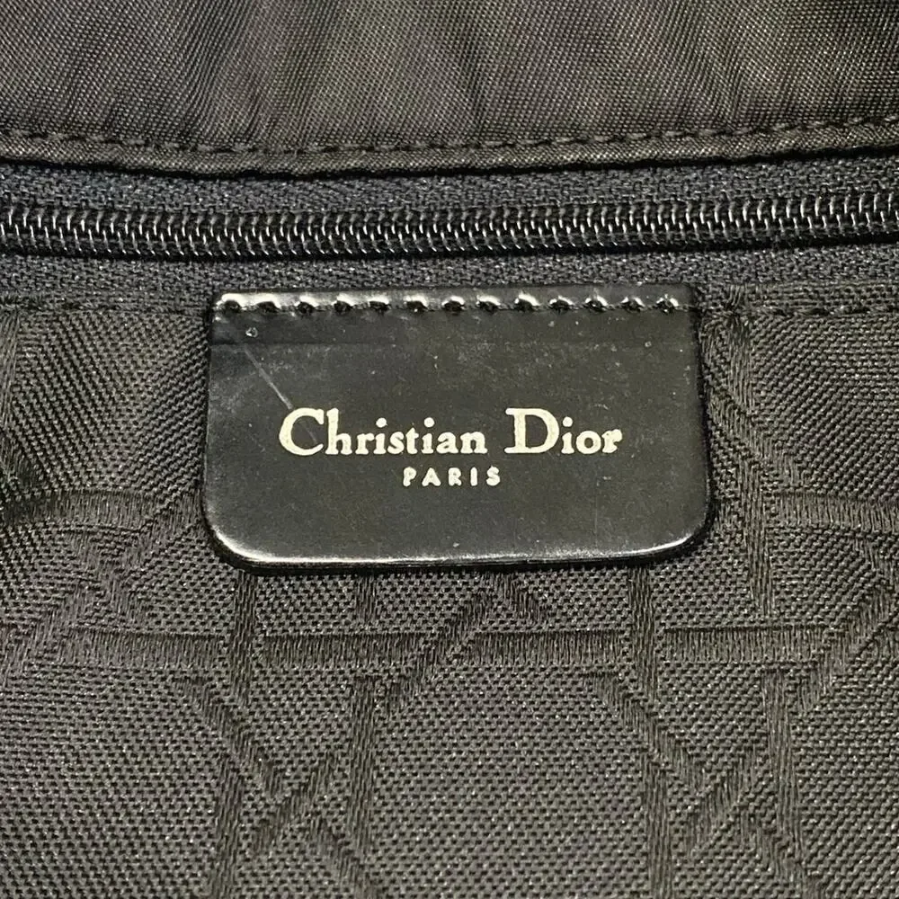 Christian Dior Maris Pearl Shoulder Bag Fur Nylon Leather